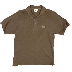 Lacoste Polo Shirt Short Sleeve Mesh Cotton Olive Medium